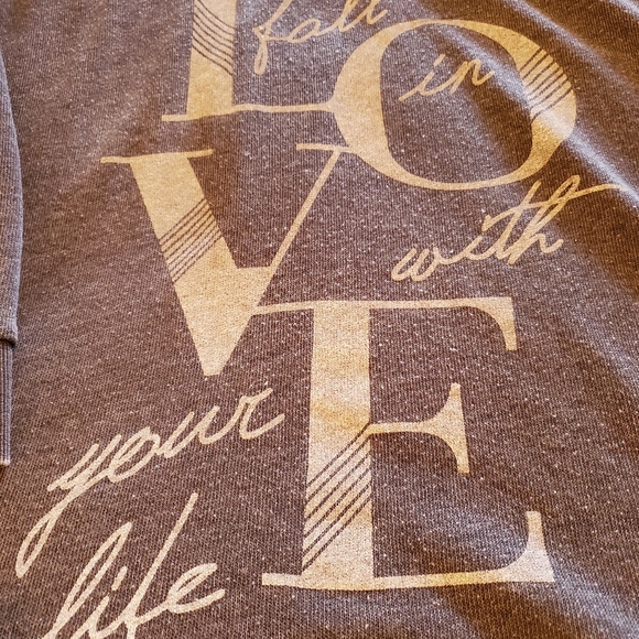 Torrid Size 4 Fall in love with your life burnout long sleeved pullover top,blue - Picture 2 of 6